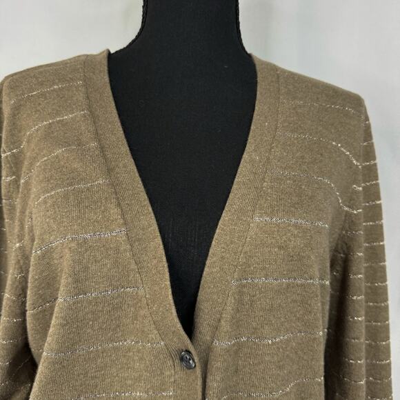 American Eagle Women’s Tan XL Cardigan Neutral Minimalist Academia Grannycore - Picture 2 of 8